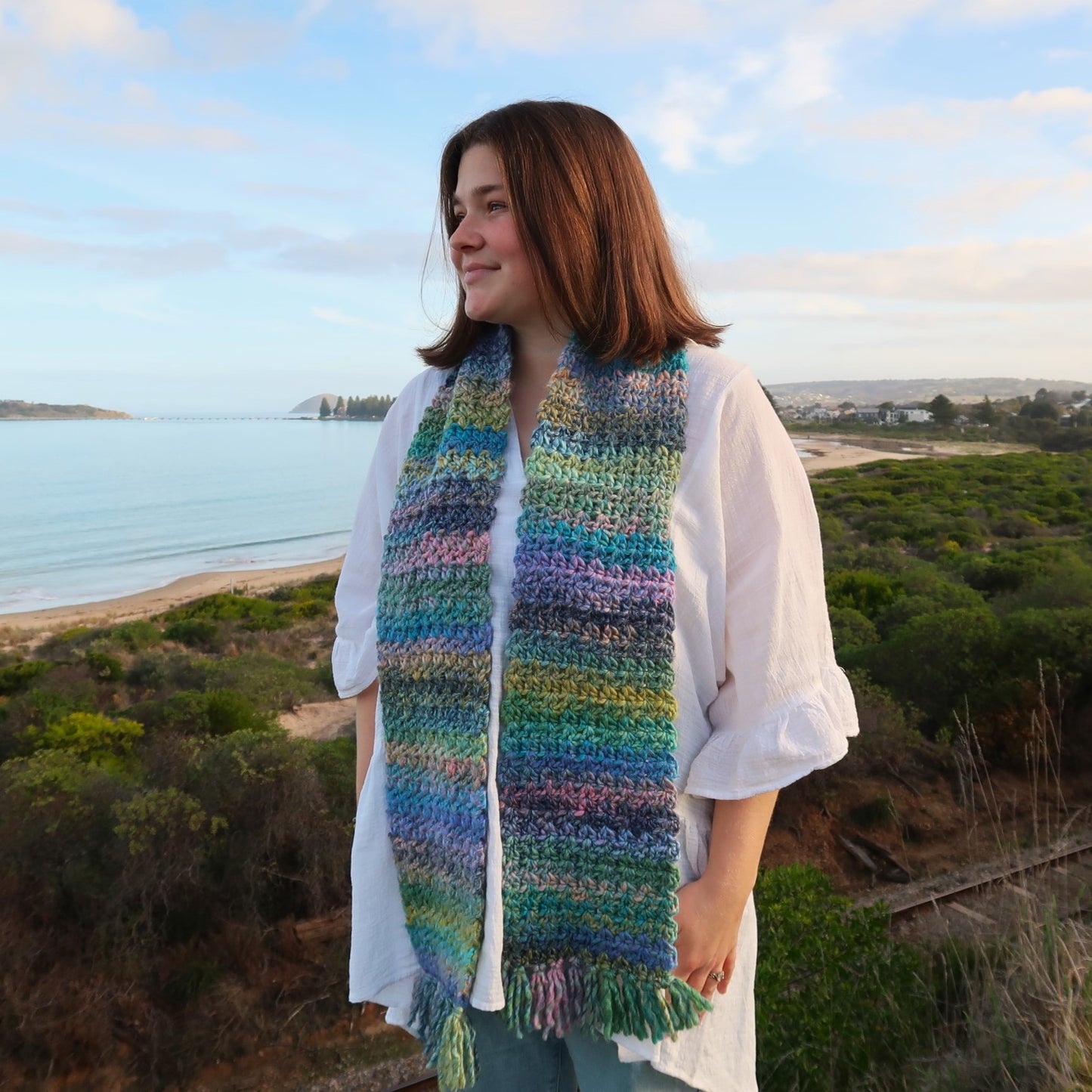 Multicoloured Crochet Scarf