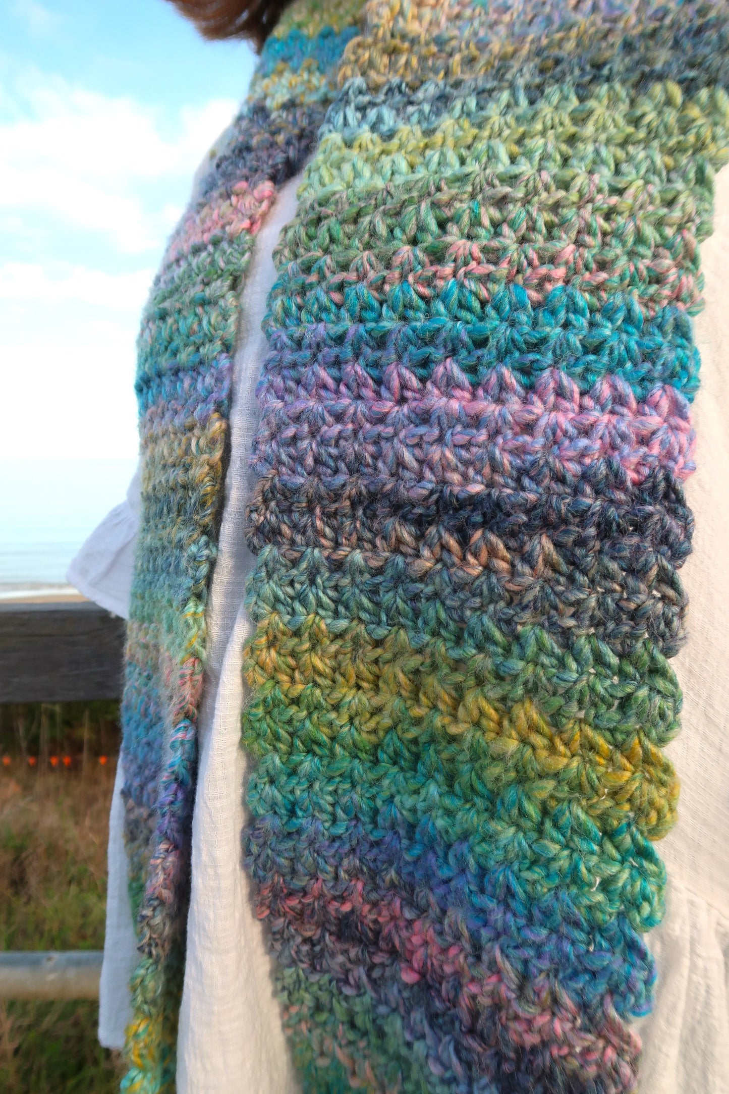 Multicoloured Crochet Scarf