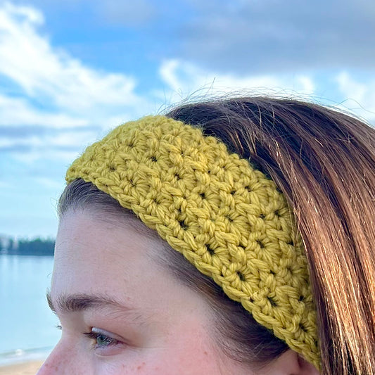 Mustard Yellow Crochet Headband