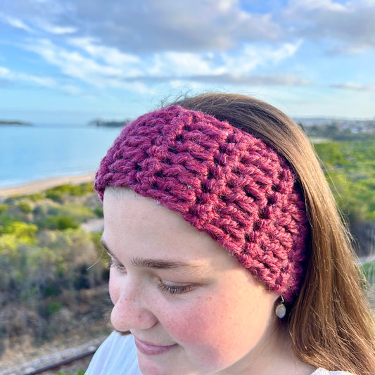 Maroon Crochet Headband